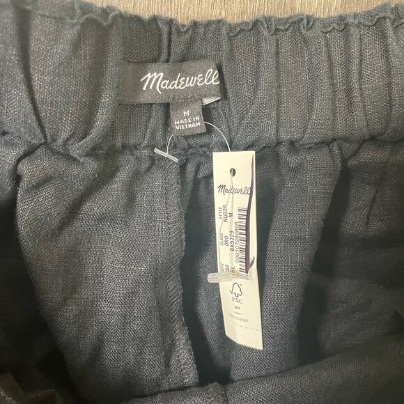 Madewell Clean Pull On 100% Linen High Rise Trendy Shorts US Women's M New - Picture 5 of 7